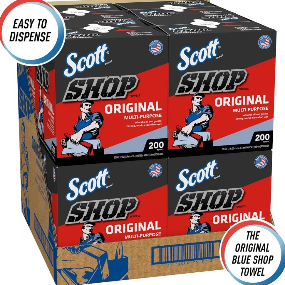 Shop Towels Original™ (75190), Original Blue Shop Towels, 9"x12" sheets, Pop-Up™ Box