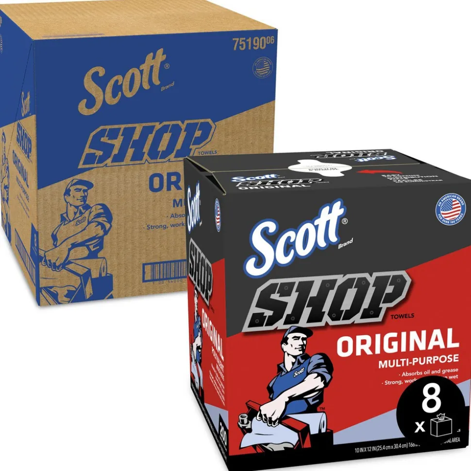 Shop Towels Original™ (75190), Original Blue Shop Towels, 9"x12" sheets, Pop-Up™ Box