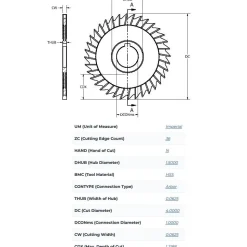 Side Chip Saw: 4" Blade Dia, 1/16" Blade Thickness, 1" Arbor Hole Dia, 36 Teeth, High Speed Steel