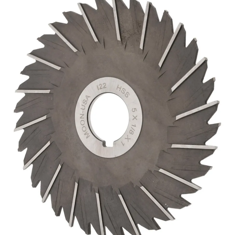 Side Chip Saw: 5" Blade Dia, 1/8" Blade Thickness, 1" Arbor Hole Dia, 36 Teeth, High Speed Steel