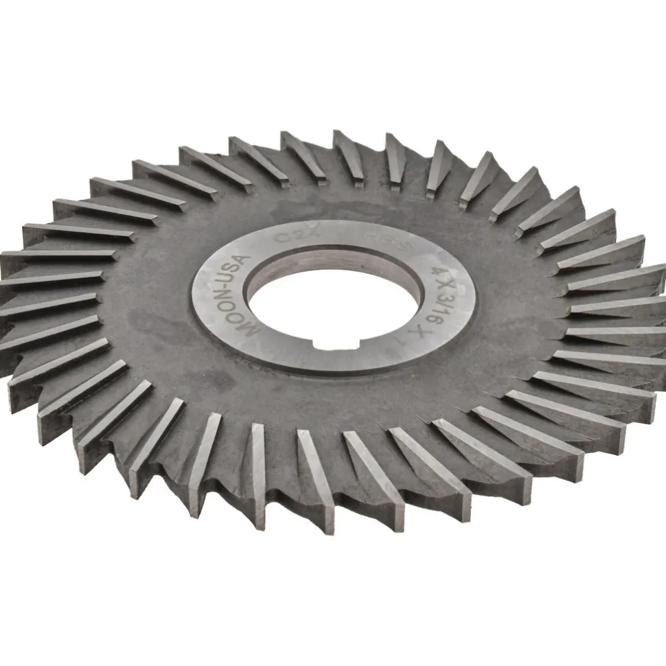 Side Chip Saw: 4" Blade Dia, 3/16" Blade Thickness, 1" Arbor Hole Dia, 36 Teeth, High Speed Steel