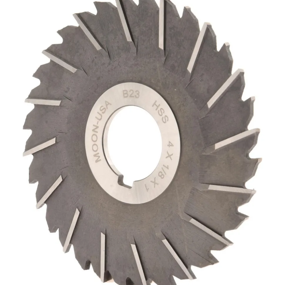 Side Chip Saw: 4" Blade Dia, 1/8" Blade Thickness, 1" Arbor Hole Dia, 32 Teeth, High Speed Steel