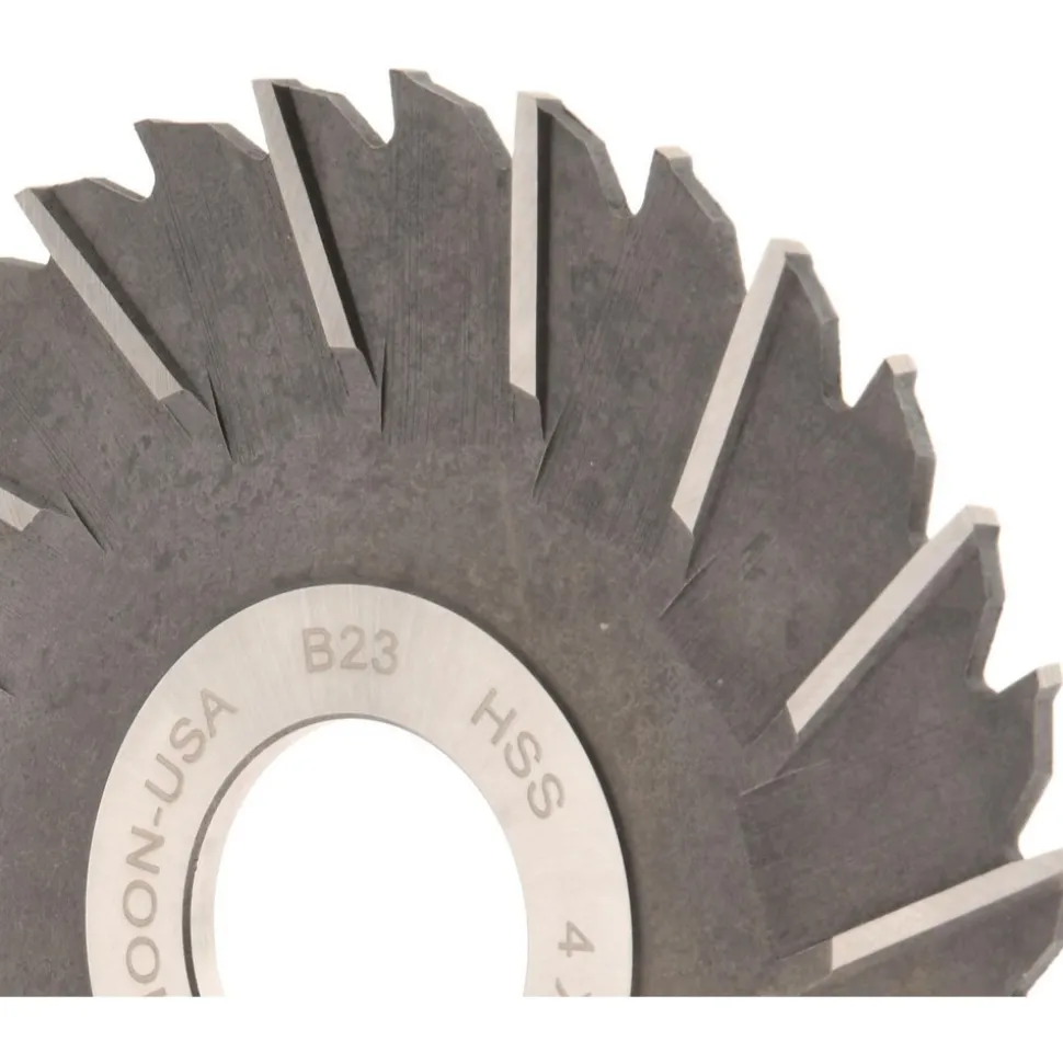Side Chip Saw: 4" Blade Dia, 1/8" Blade Thickness, 1" Arbor Hole Dia, 32 Teeth, High Speed Steel