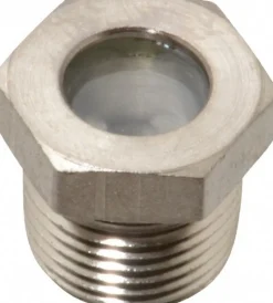 7/16" Sight Dia, 3/8" Thread, 0.72" OAL, High Pressure Fused Pipe Thread with Reflector Sight Glass & Flow Sight
