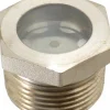 15/16" Sight Dia, 1" Thread, 1.06" OAL, High Pressure Fused Pipe Thread with Reflector Sight Glass & Flow Sight