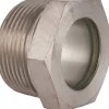 1-3/16" Sight Dia, 1-1/4" Thread, 1.22" OAL, High Pressure Fused Pipe Thread, Open View Sight Glass & Flow Sight