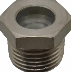 9/16" Sight Dia, 1/2" Thread, 0.78" OAL, High Pressure Fused Pipe Thread with Reflector Sight Glass & Flow Sight