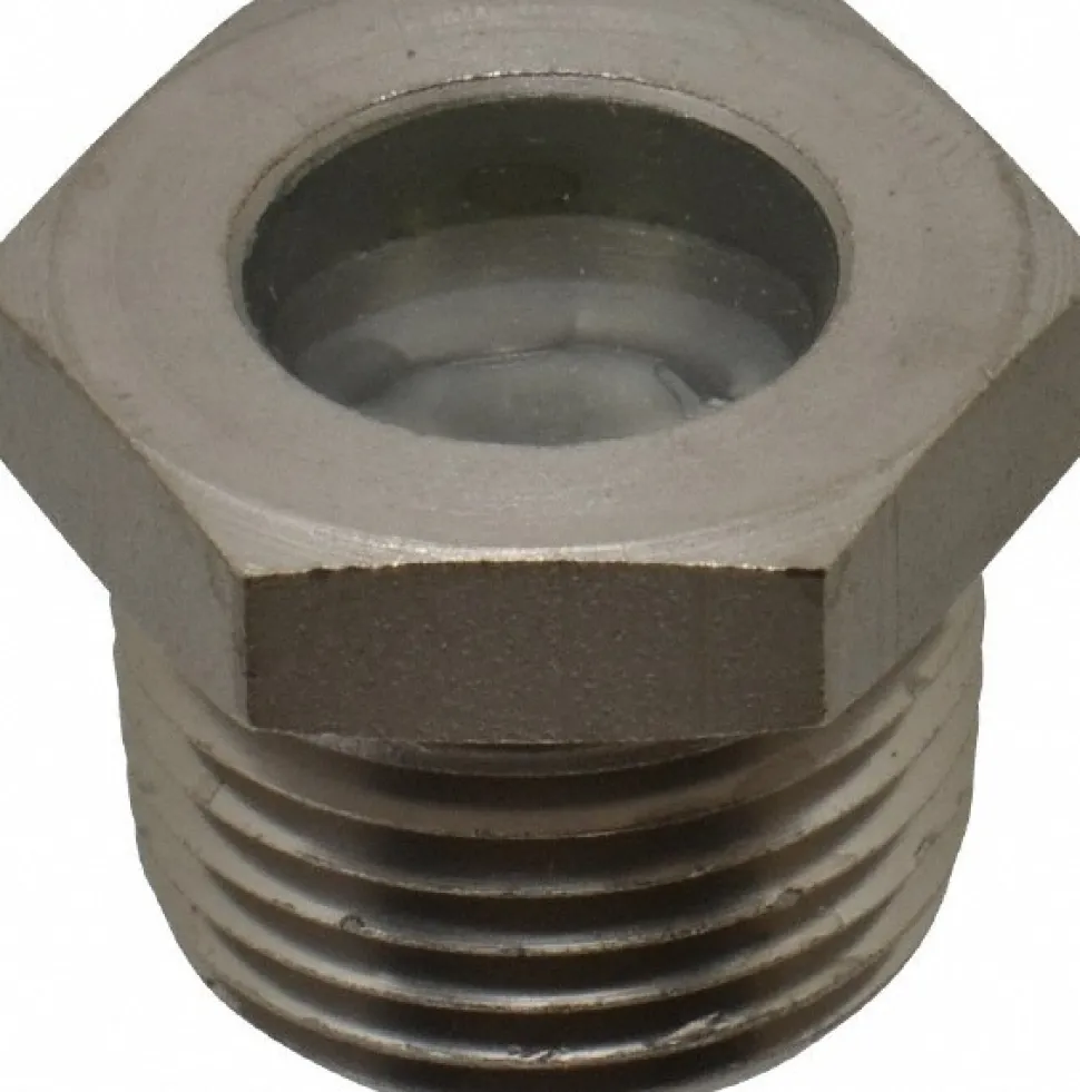 9/16" Sight Dia, 1/2" Thread, 0.78" OAL, High Pressure Fused Pipe Thread with Reflector Sight Glass & Flow Sight
