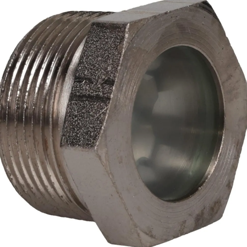 1-3/16" Sight Dia, 1-1/4" Thread, 1.22" OAL, High Pressure Fused Pipe Thread with Reflector Sight Glass & Flow Sight