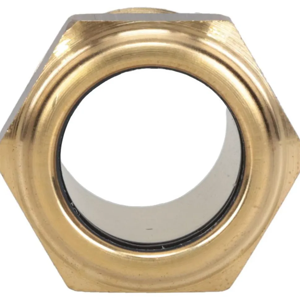 3/4" Sight Dia, 3/4" Thread, 1" OAL, Low Pressure Pipe Thread Lube Sight, Open View Sight Glass & Flow Sight