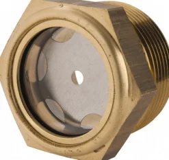 1-3/8" Sight Dia, 1-1/2" Thread, 1-1/2" OAL, Low Pressure Pipe Thread Lube Sight with Reflector Sight Glass & Flow Sight