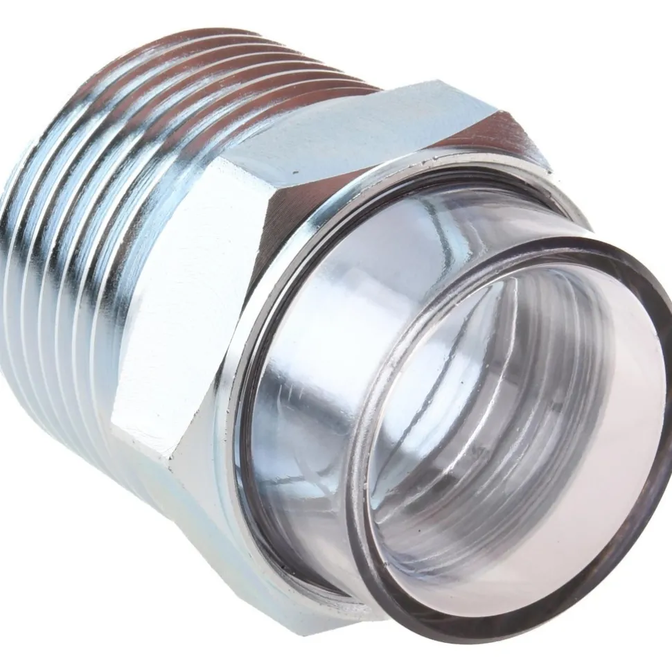 2" Sight Dia, 1" Thread, 1-11/16" OAL, Viewport Sight Glass & Flow Sight