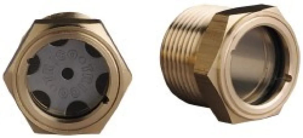 1" Sight Dia, 3/4" Thread, 1-9/16" OAL, Viewport Sight Glass & Flow Sight
