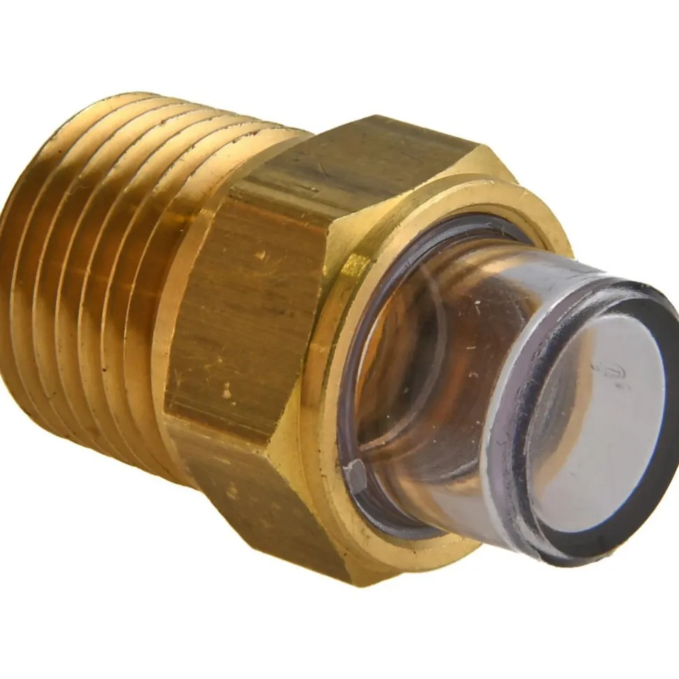 1" Sight Dia, 1/2" Thread, 1-17/32" OAL, Viewport Sight Glass & Flow Sight