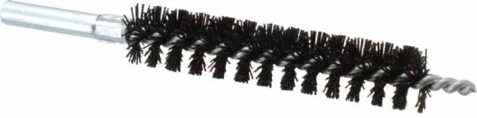 Single Stem/Spiral Condenser Tube Brush: 3/4" Dia, 6-1/4" OAL, Nylon Bristles