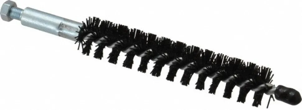 Single Stem/Spiral Condenser Tube Brush: 3/4" Dia, 6-1/4" OAL, Nylon Bristles