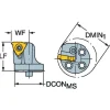 Size 40, 32mm Head Length, 27mm Ctr to Cutting Edge, Left Hand External Modular Threading Cutting Unit Head