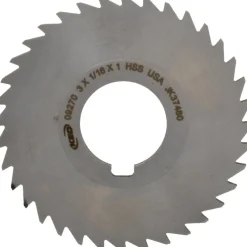 Slitting & Slotting Saw: 3" Dia, 1/16" Thick, 1" Arbor Hole, 36 Teeth, High Speed Steel