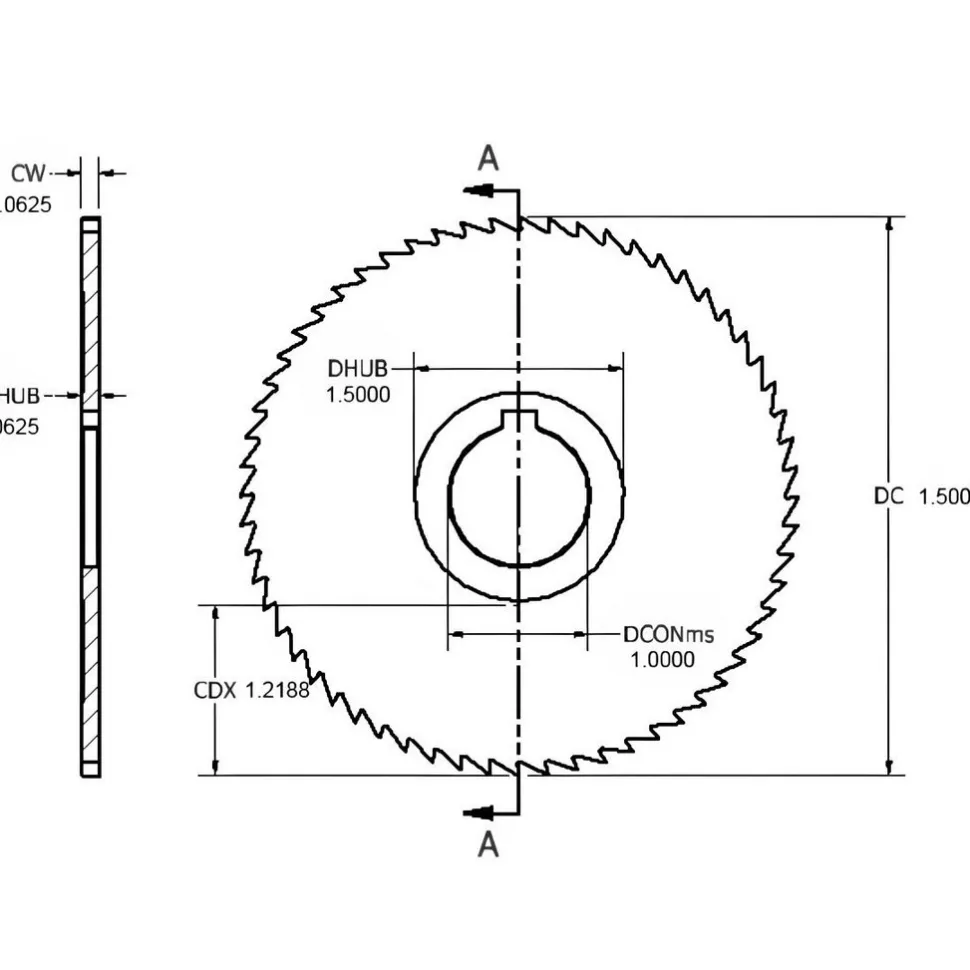 Slitting & Slotting Saw: 4" Dia, 1/16" Thick, 1" Arbor Hole, 40 Teeth, High Speed Steel