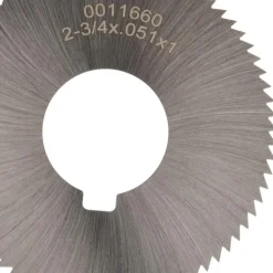 Slitting & Slotting Saw: 2-3/4" Dia, 0.0510" Thick, 1" Arbor Hole, 72 Teeth, High Speed Steel
