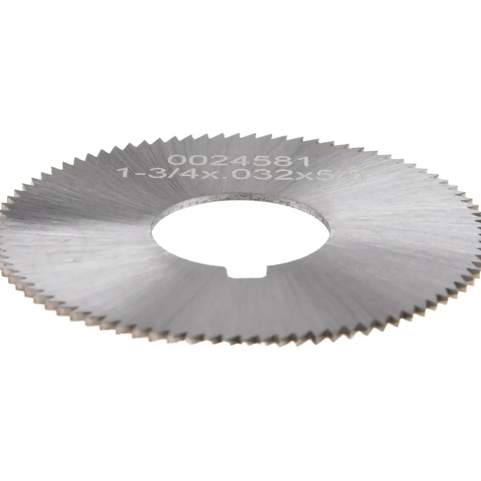 Slitting & Slotting Saw: 1-3/4" Dia, 0.0320" Thick, 5/8" Arbor Hole, 90 Teeth, High Speed Steel