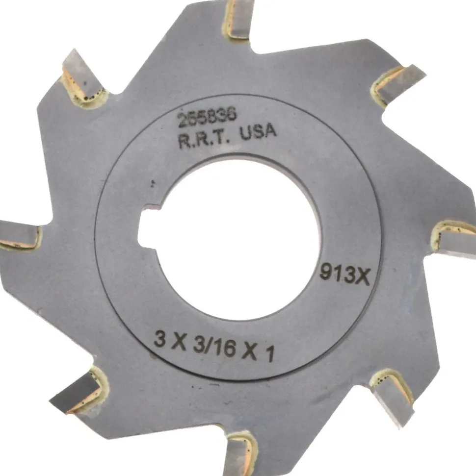 Slitting & Slotting Saw: 3" Dia, 3/16" Thick, 1" Arbor Hole, 8 Teeth, Carbide Tipped