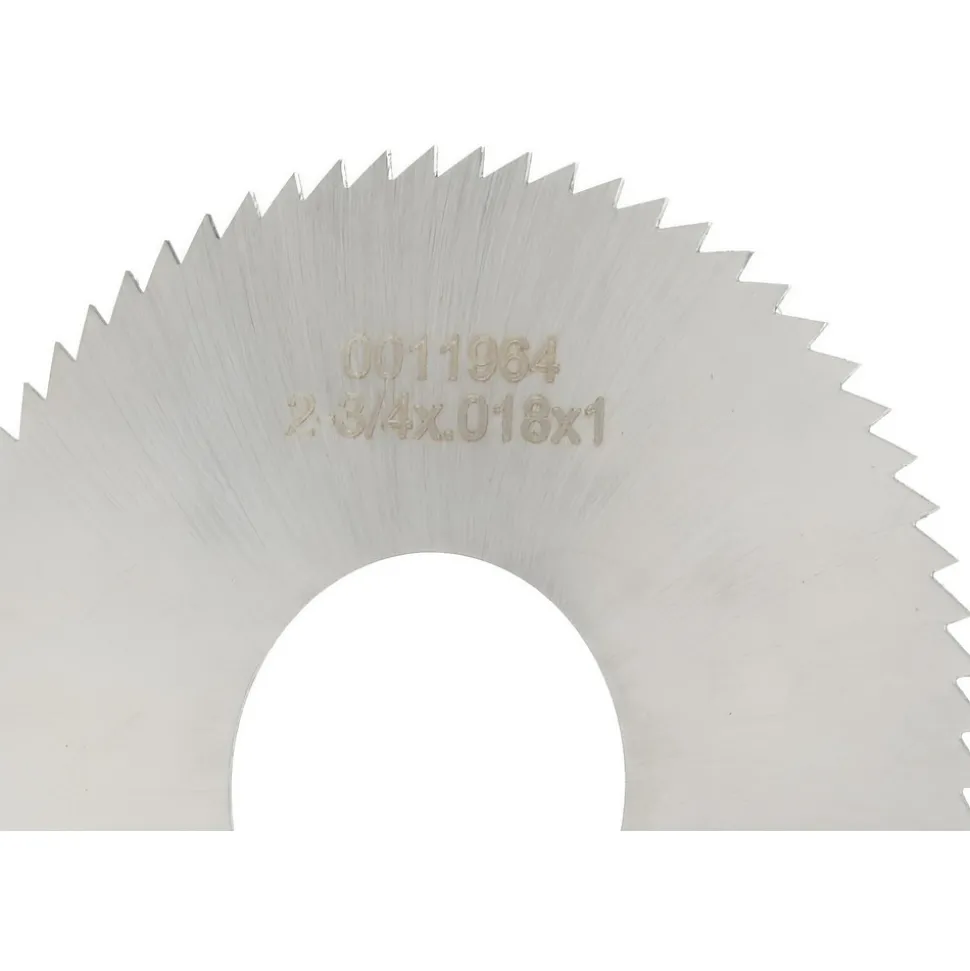 Slitting & Slotting Saw: 2-3/4" Dia, 0.0180" Thick, 1" Arbor Hole, 72 Teeth, High Speed Steel
