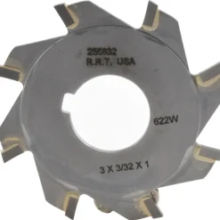 Slitting & Slotting Saw: 3" Dia, 3/32" Thick, 1" Arbor Hole, 8 Teeth, Carbide Tipped