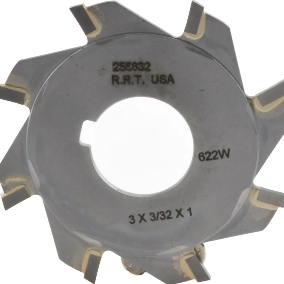 Slitting & Slotting Saw: 3" Dia, 3/32" Thick, 1" Arbor Hole, 8 Teeth, Carbide Tipped