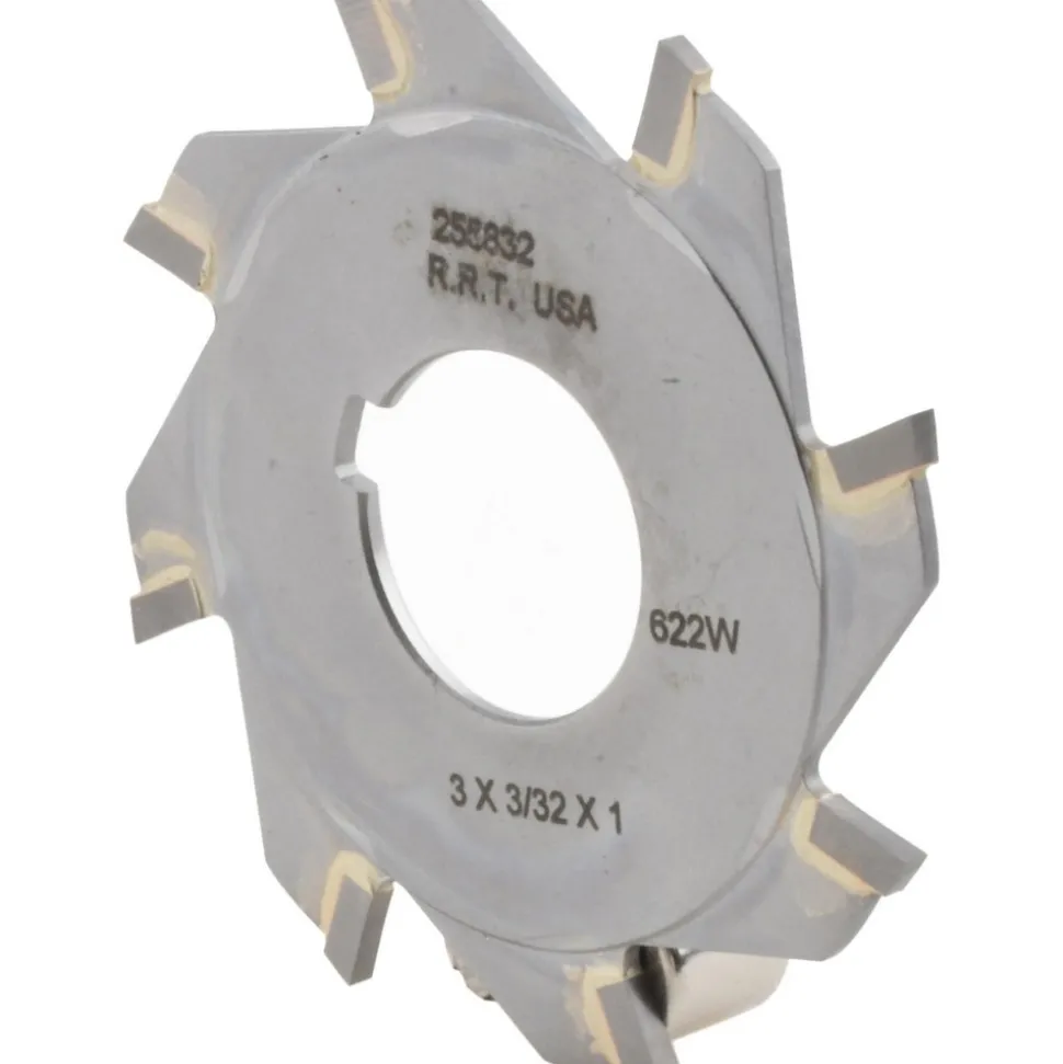 Slitting & Slotting Saw: 3" Dia, 3/32" Thick, 1" Arbor Hole, 8 Teeth, Carbide Tipped