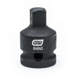 Socket Adapter: Impact Drive, 3/8" Square Male, 1/2" Square Female