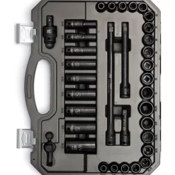Socket Set: Deep Impact Standard, 49 Pc, 3/8" Drive
