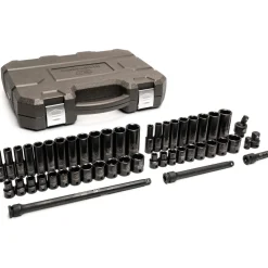 Socket Set: Deep Impact Standard, 49 Pc, 3/8