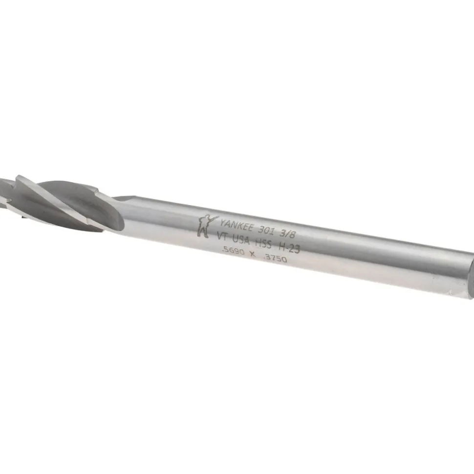 Solid Pilot Counterbore: 0.569" Dia, 3/8" Pilot, 4 Flutes