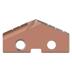 Spade Drill Insert: 1-3/4" Dia, Seat Size 3, Cobalt, 132 deg Point
