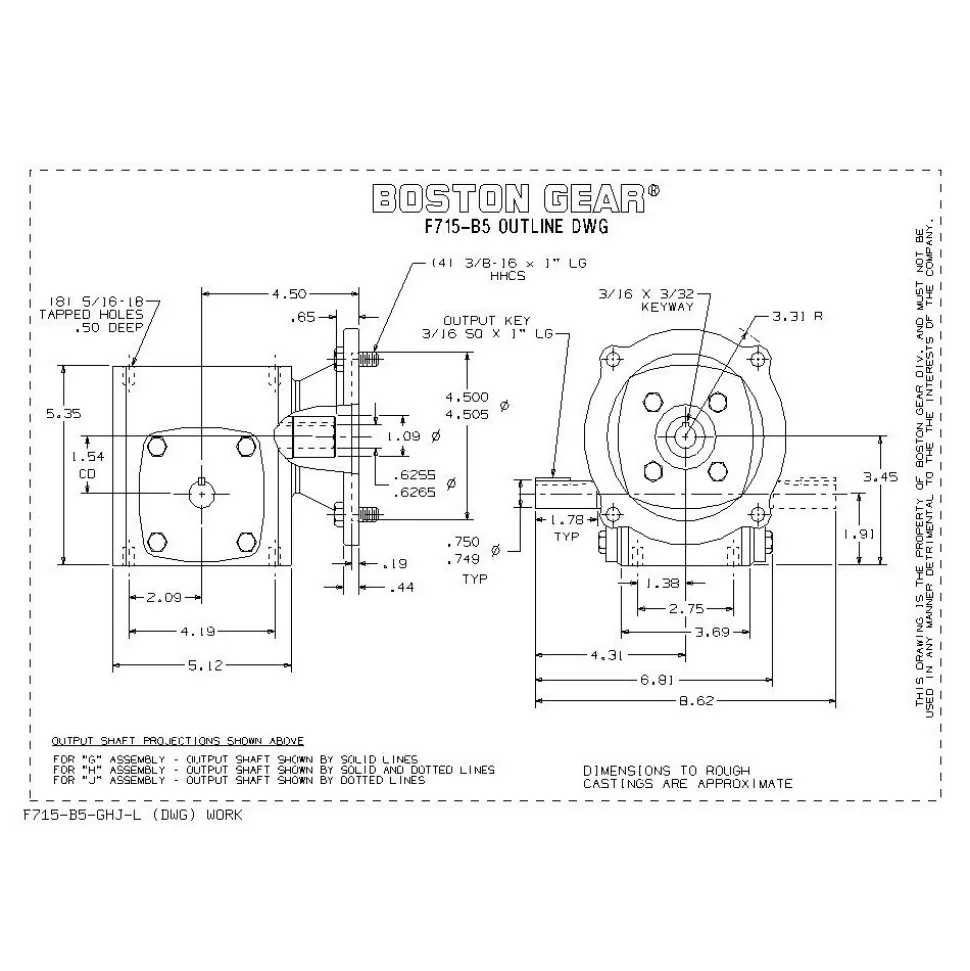 Speed Reducer: Quill, 1.54" Center to Center Shaft, 10:1, 1.2 hp Max Input, Worm Gear