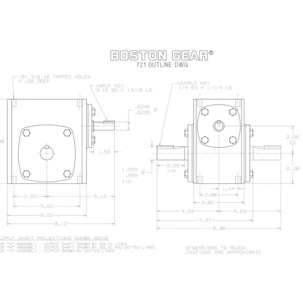 Speed Reducer: Quill, 2.06" Center to Center Shaft, 20:1, 1.4 hp Max Input, Worm Gear
