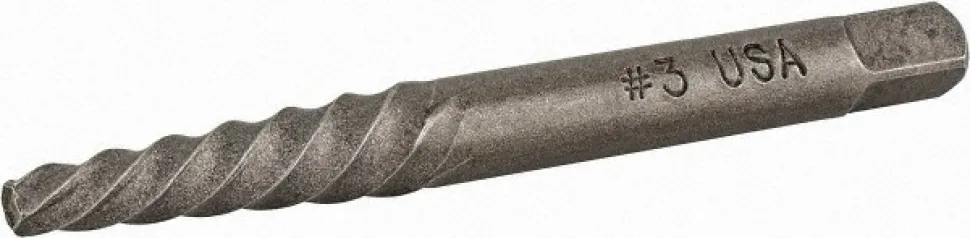 Spiral Flute Screw Extractor: #3, for 5/16 to 7/16 in Screws