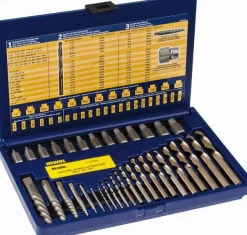 Spiral Flute Screw Extractor & Drill: 35 Pc