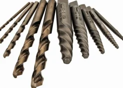 Spiral Flute Screw Extractor & Drill: 10 Pc