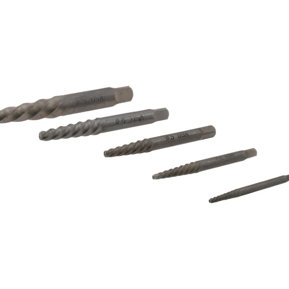 Spiral Flute Screw Extractor: 5 Pc