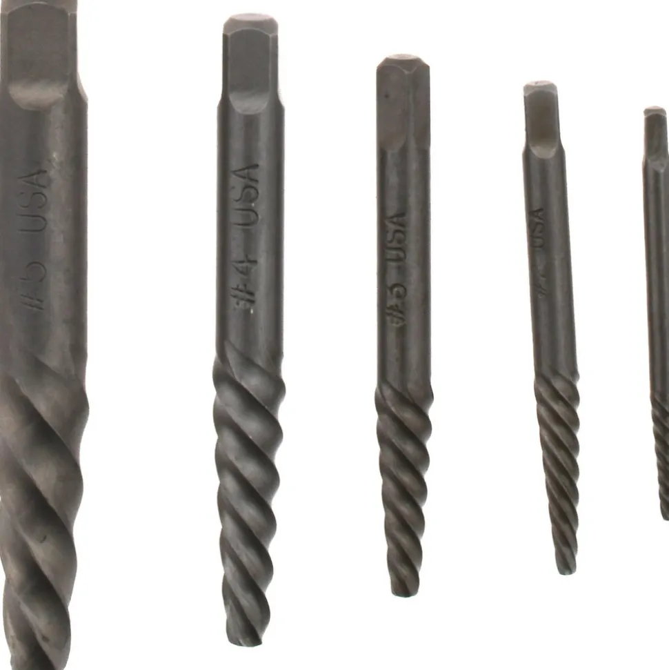 Spiral Flute Screw Extractor: 5 Pc