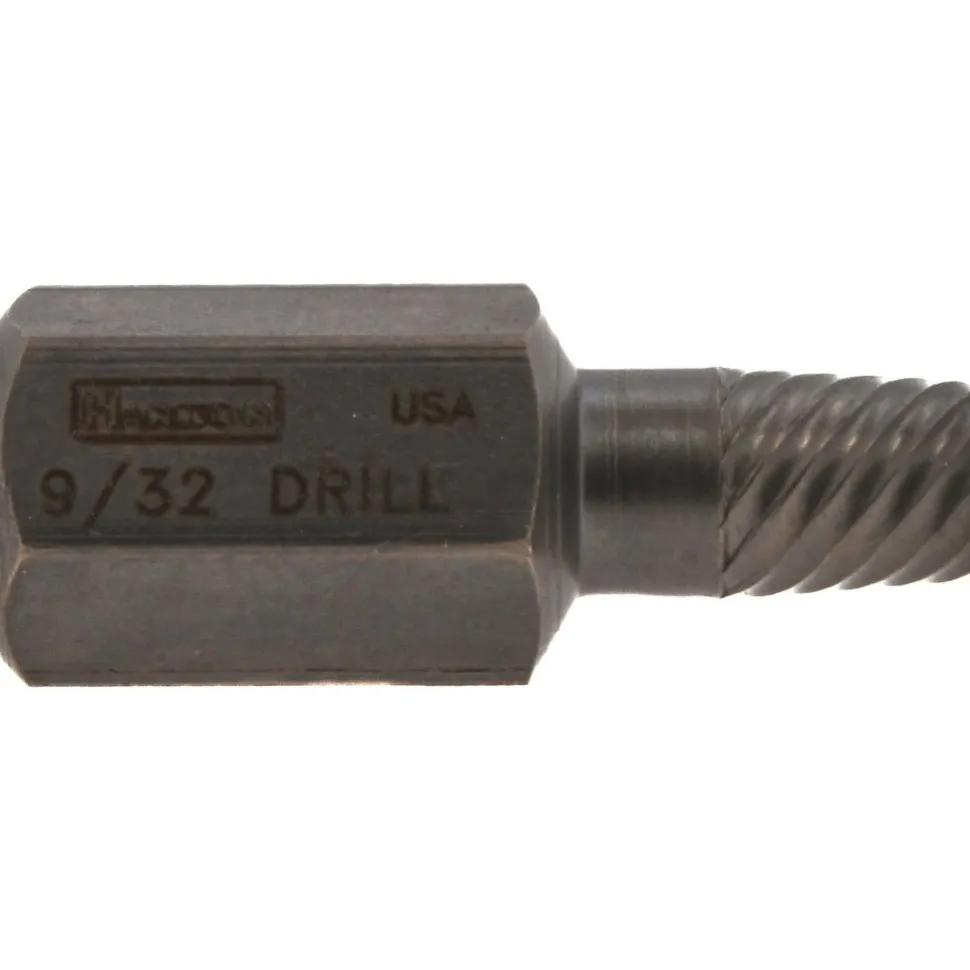 Spiral Flute Screw Extractor: 9/32 in, for 1/2 in Screws