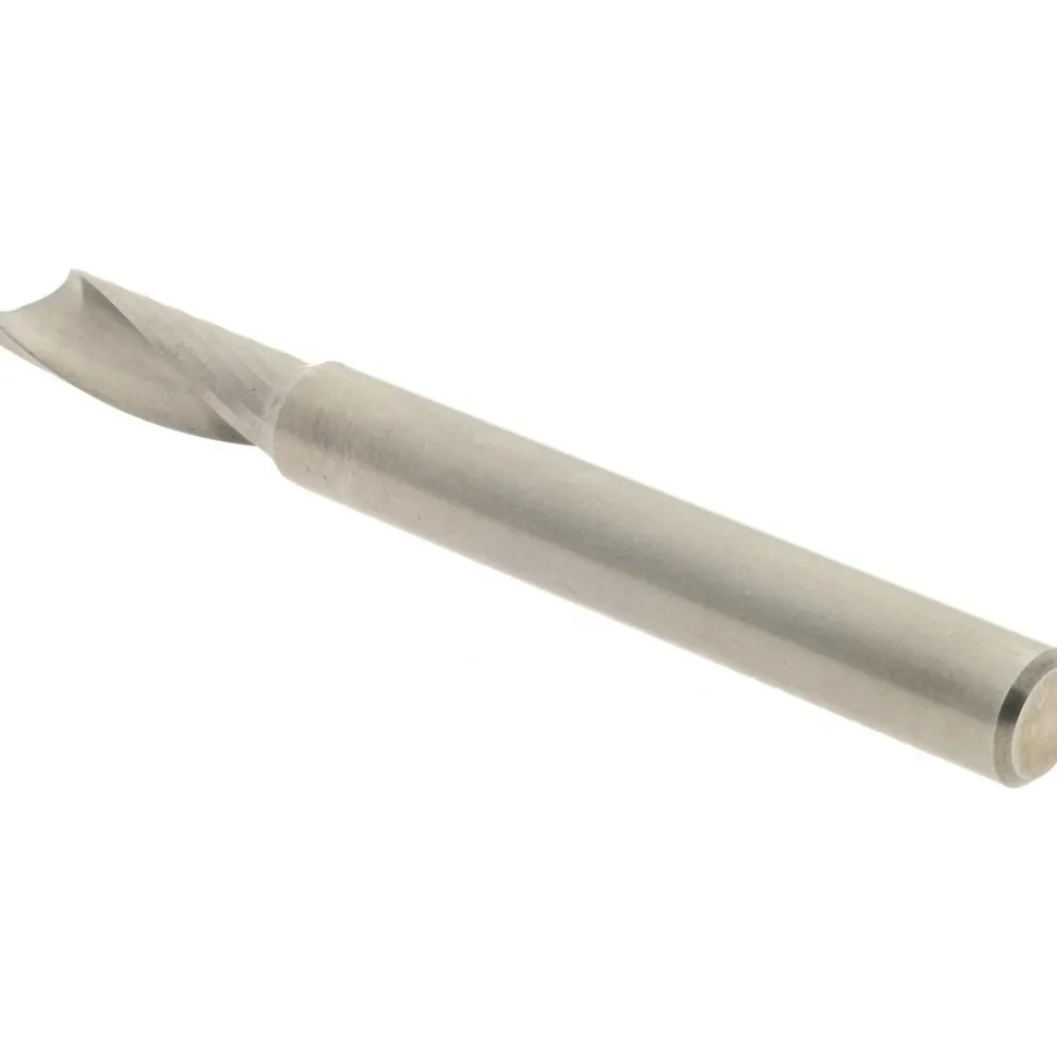 Spiral Router Bit: 1/4" Dia, 3/4" LOC, 1/4" Shank Dia, 1 Flute, Upcut