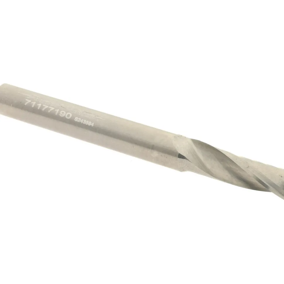 Spiral Router Bit: 1/4" Dia, 3/4" LOC, 1/4" Shank Dia, 1 Flute, Upcut