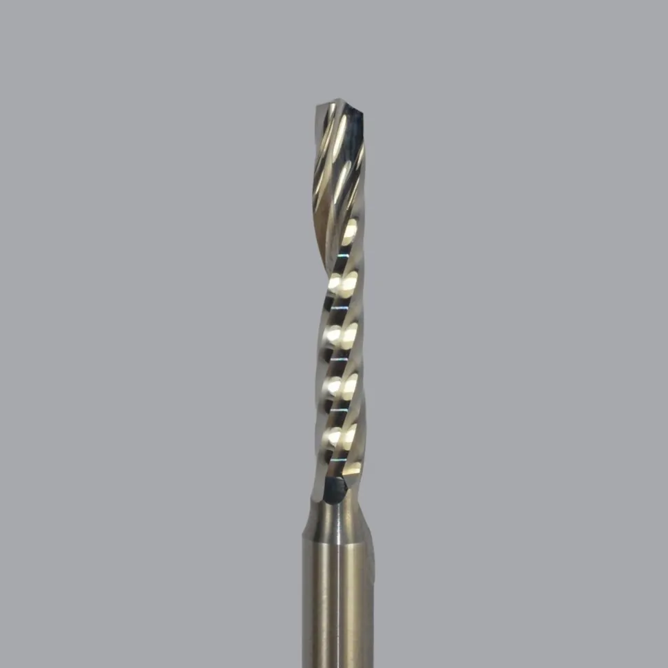 Spiral Router Bit: 3/16" Dia, 1-1/4" LOC, 1/4" Shank Dia, 1 Flute, Upcut