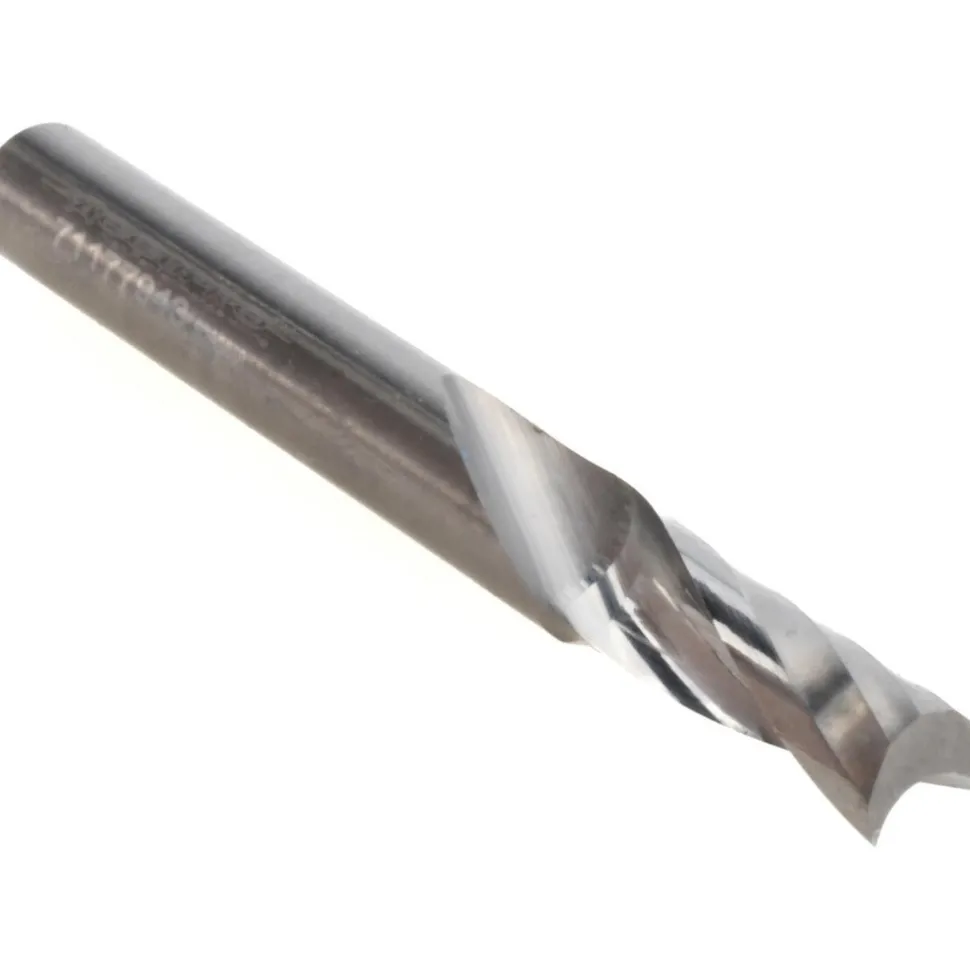Spiral Router Bit: 1/4" Dia, 3/4" LOC, 1/4" Shank Dia, 1 Flute, Upcut