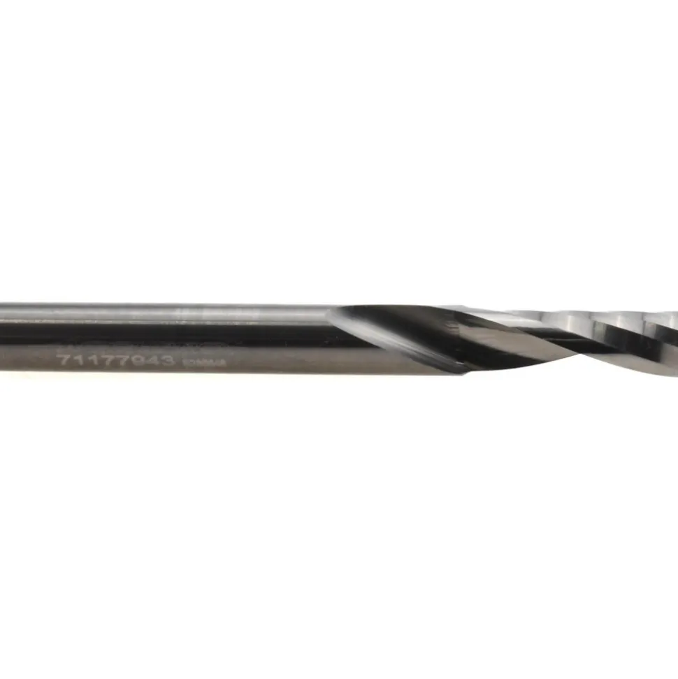Spiral Router Bit: 1/4" Dia, 3/4" LOC, 1/4" Shank Dia, 1 Flute, Upcut