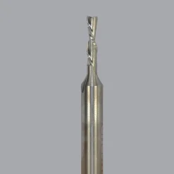 Spiral Router Bit: 1/8" Dia, 1/2" LOC, 1/4" Shank Dia, 2 Flute, Downcut
