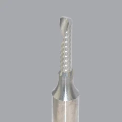 Spiral Router Bit: 1/8" Dia, 1/2" LOC, 1/4" Shank Dia, 1 Flute, Upcut
